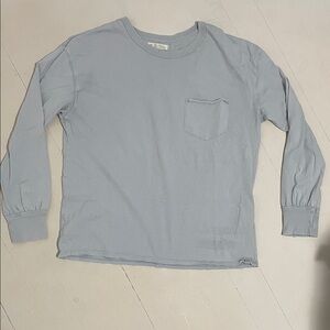 Free People Light Blue Long Sleeve Tee
